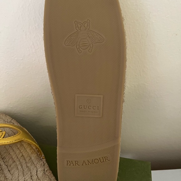 NIB GUCCI Interlocking GG Cut Out Espadrille Sandals 725830 Sz 39.5G US 9.5 $660 - Picture 7 of 12